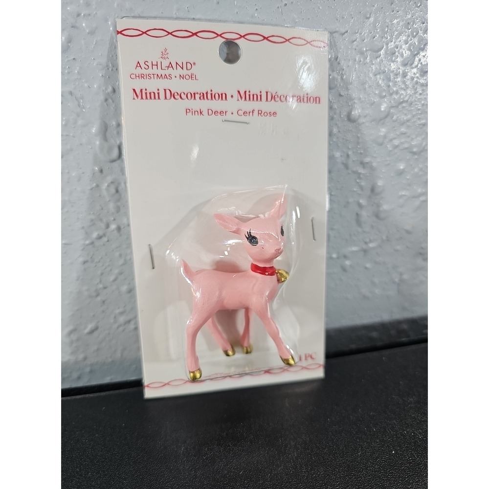 Ashland Tiny Treasures  Pink‎ Mini Decor Miniature Doe, Fawn, Deer Cottage Core